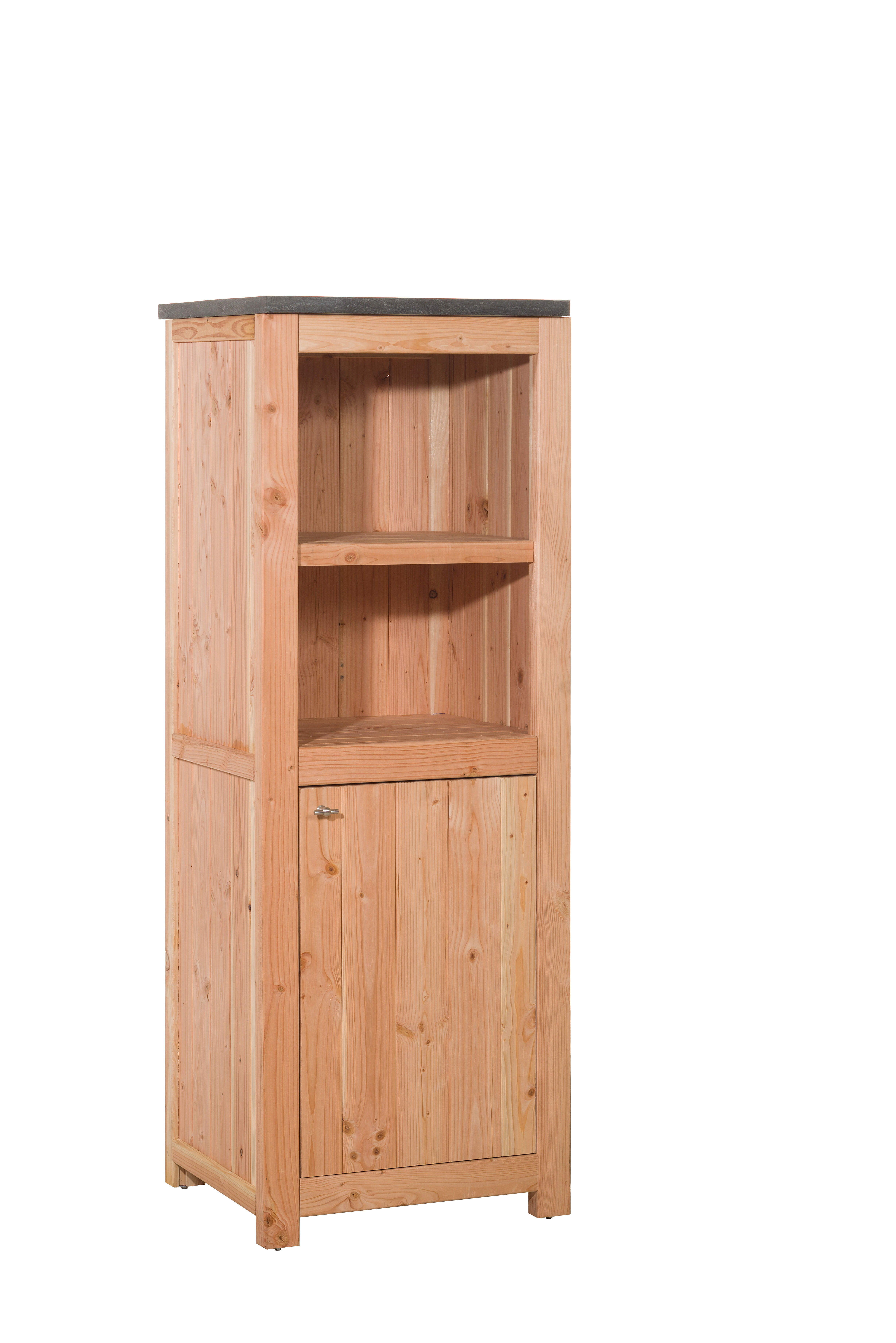 Hillhout douglas enkele buitenkeuken 168x61,5x56cm met 3 schappen en deuren (1006136)