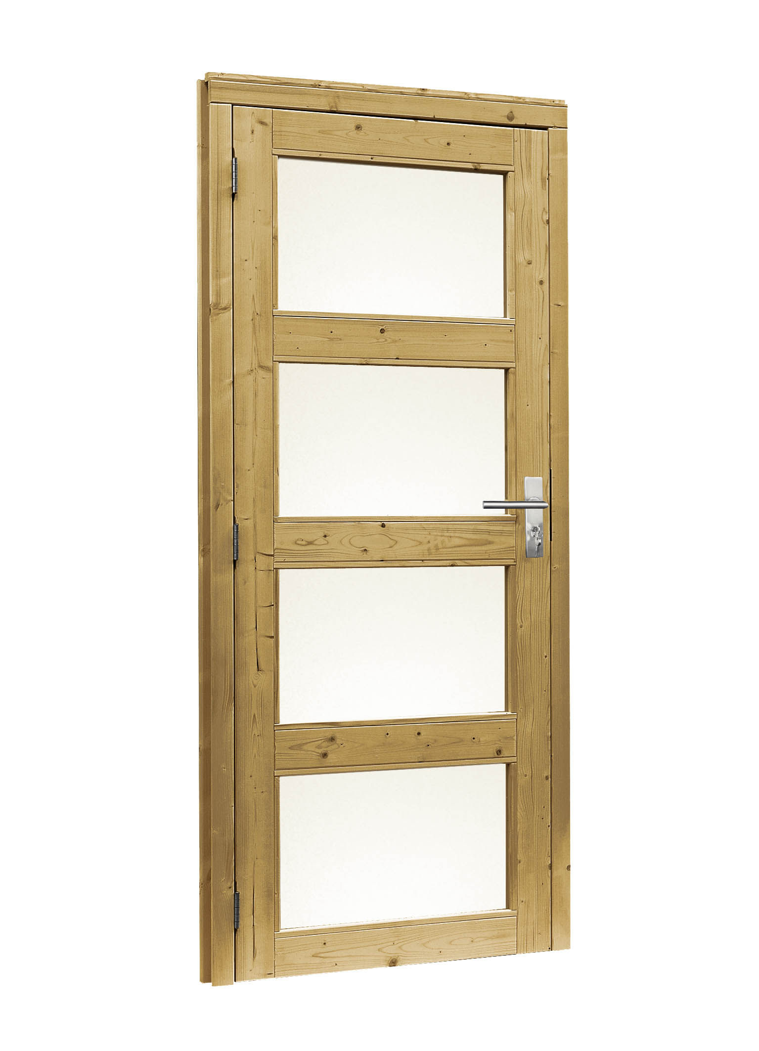 Douglas enkele 4-ruits deur inclusief kozijn, linksdraaiend. 91x201cm, groen geïmpregneerd (1023915)