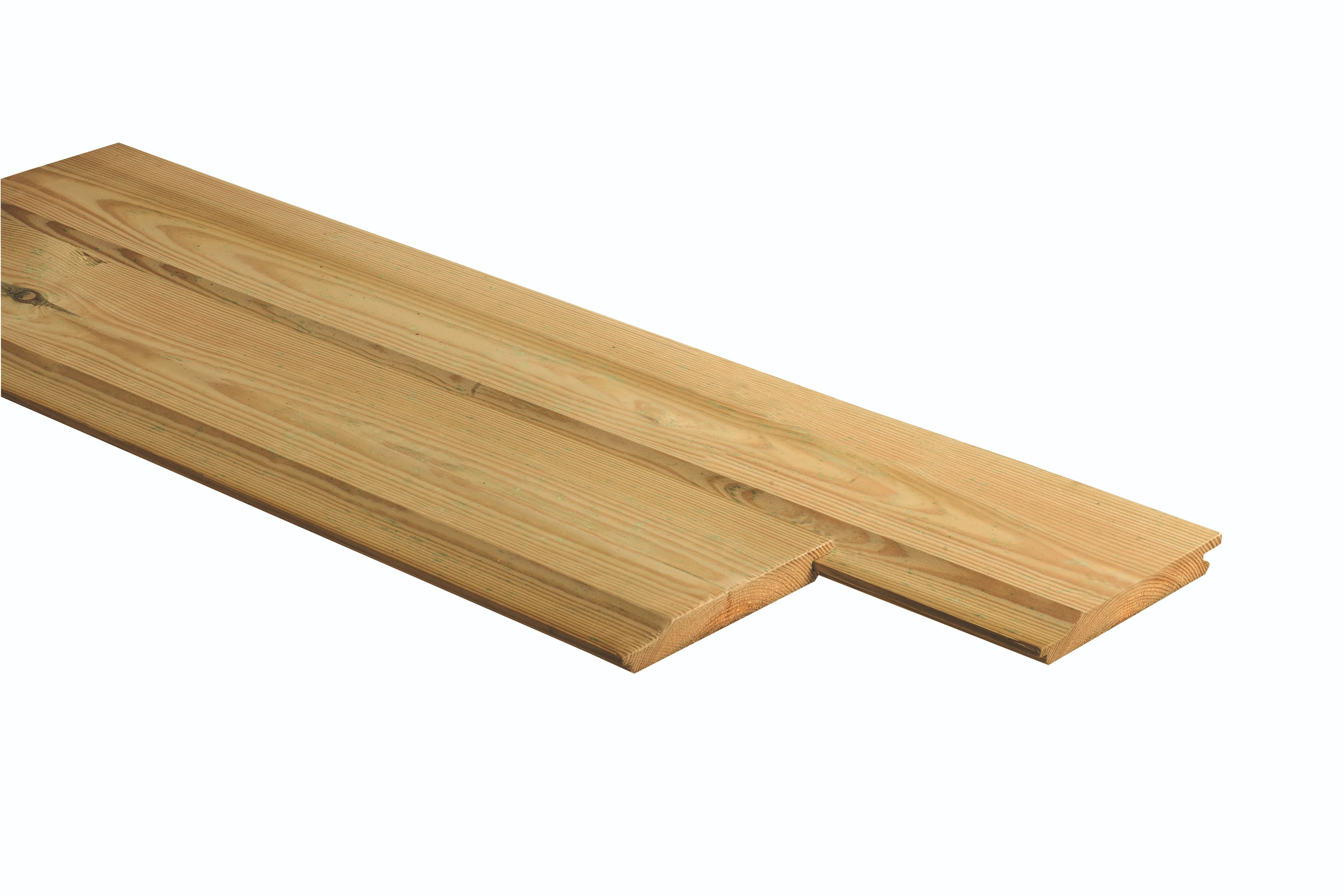 Midden-Europees grenen geschaafd rabat 1,8x14,5x500cm, groen geïmpregneerd (1042010)