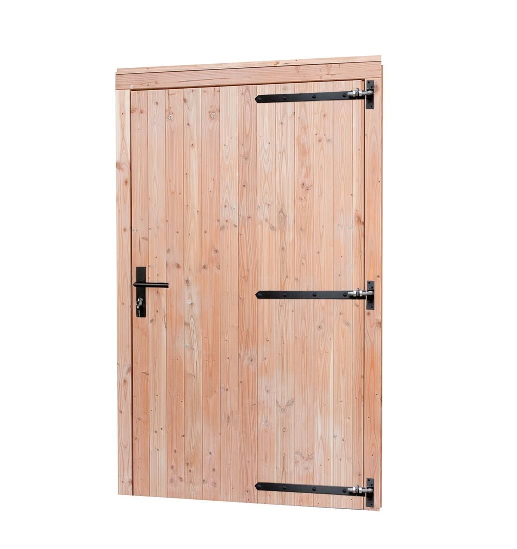 Douglas enkele deur extra breed met zwart beslag, rechtsdraaiend, 119x209cm, kleurloos geïmpregneerd (1060693)