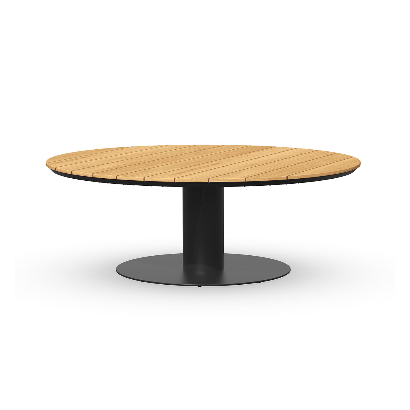 Morena Low Dining Table Teak Charcoal Ø120x68cm