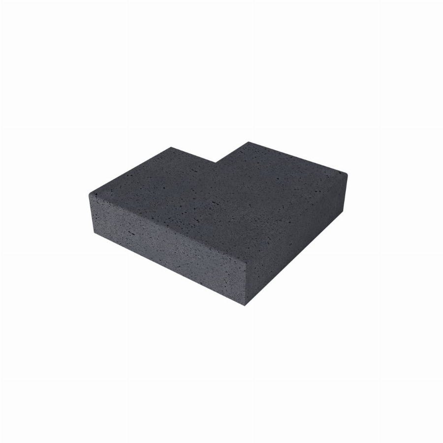 Schellevis Oud Hollandse traptrede massief hoek buiten 60-60x37x15cm Antraciet