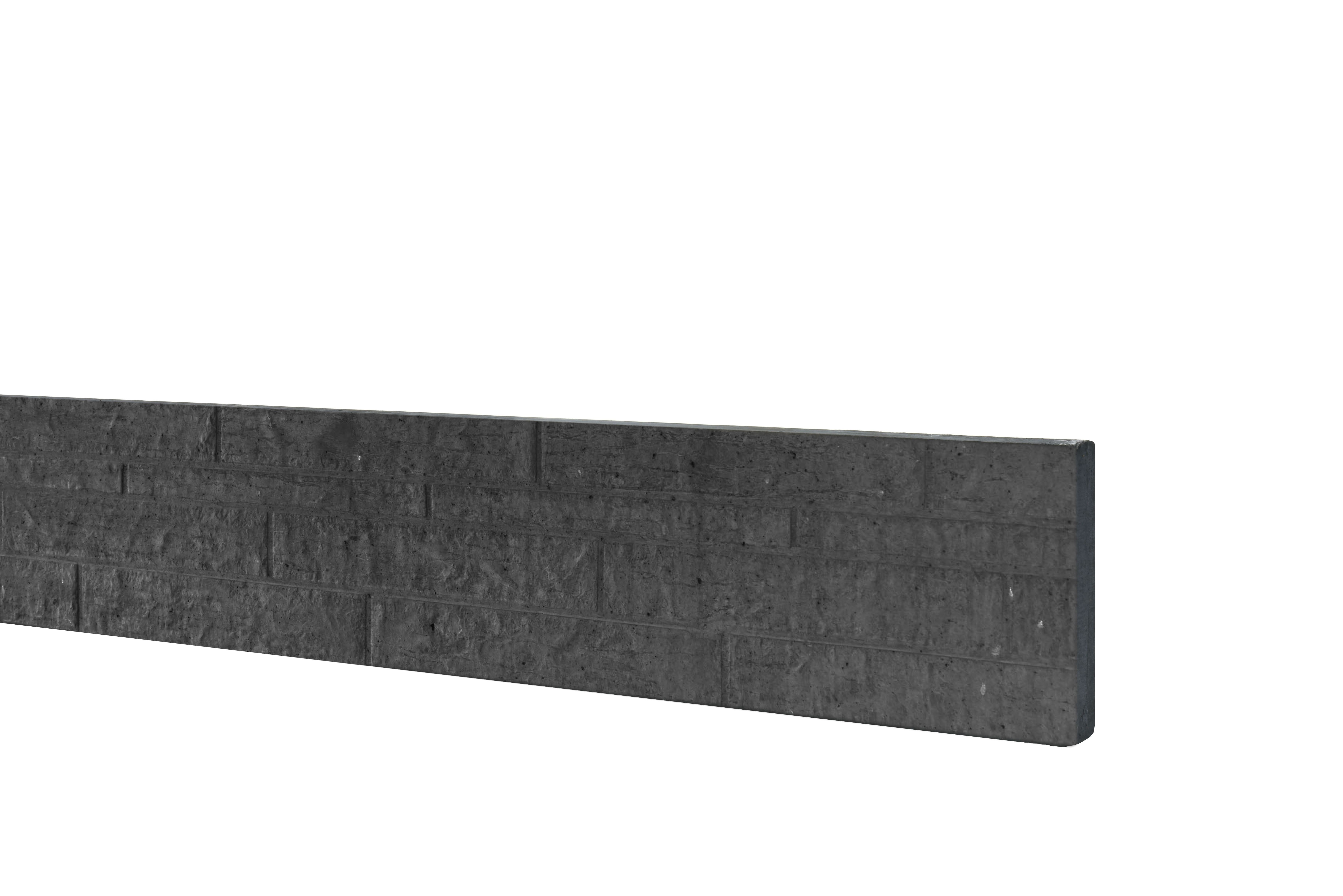 Betonplaat dubbelzijdig rotsmotief 3,5x36x184cm antraciet ongecoat (W13265)