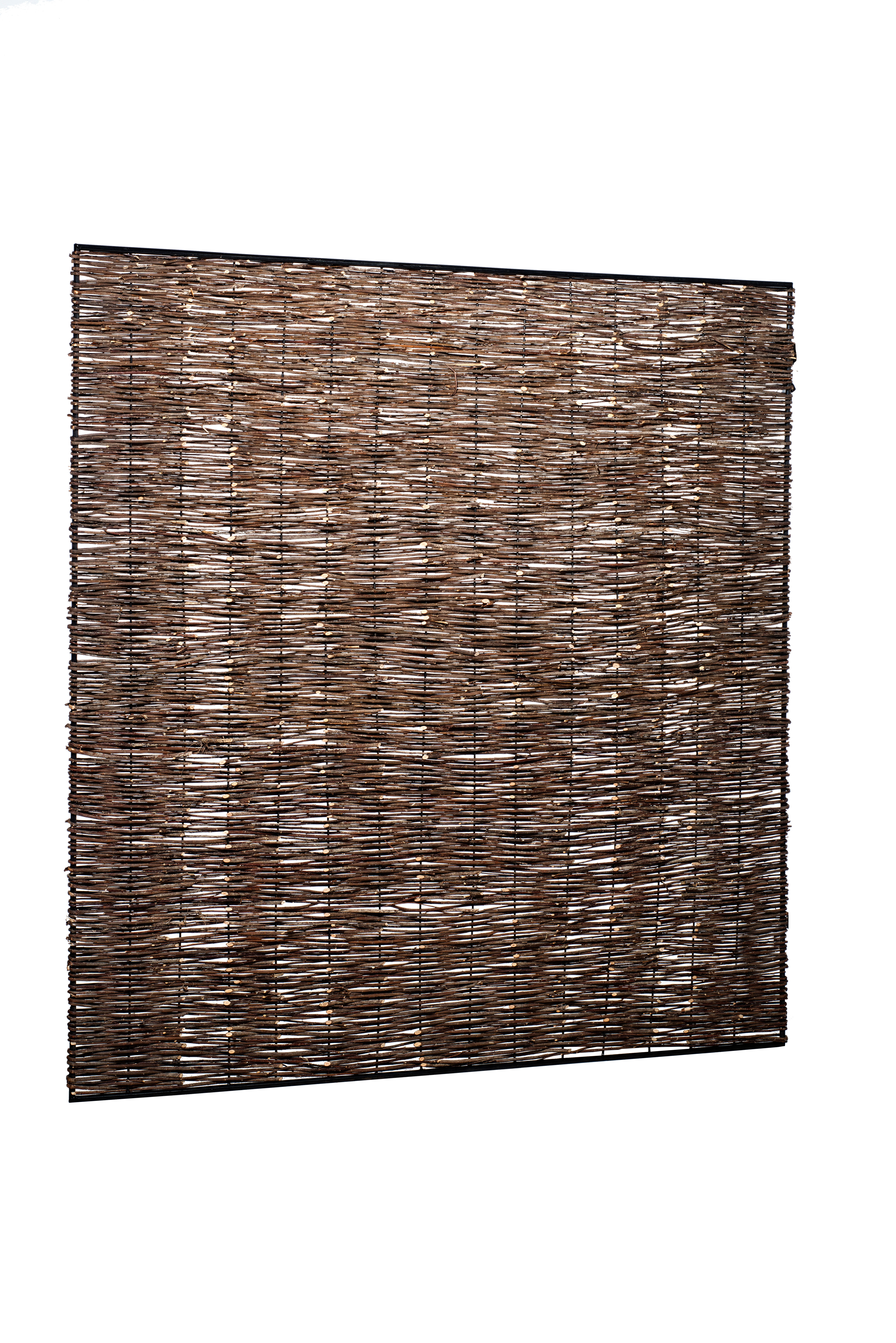 Wilgenteenscherm fijn, met ijzeren frame, 90x180cm (W17053)