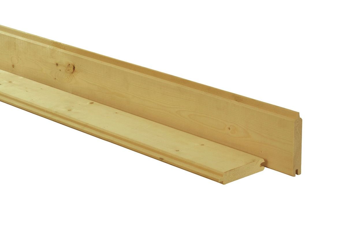 Scandinavisch vuren geschaafd blokhutprofiel 2,8x14,5x300cm groen geïmpregneerd (W18700)