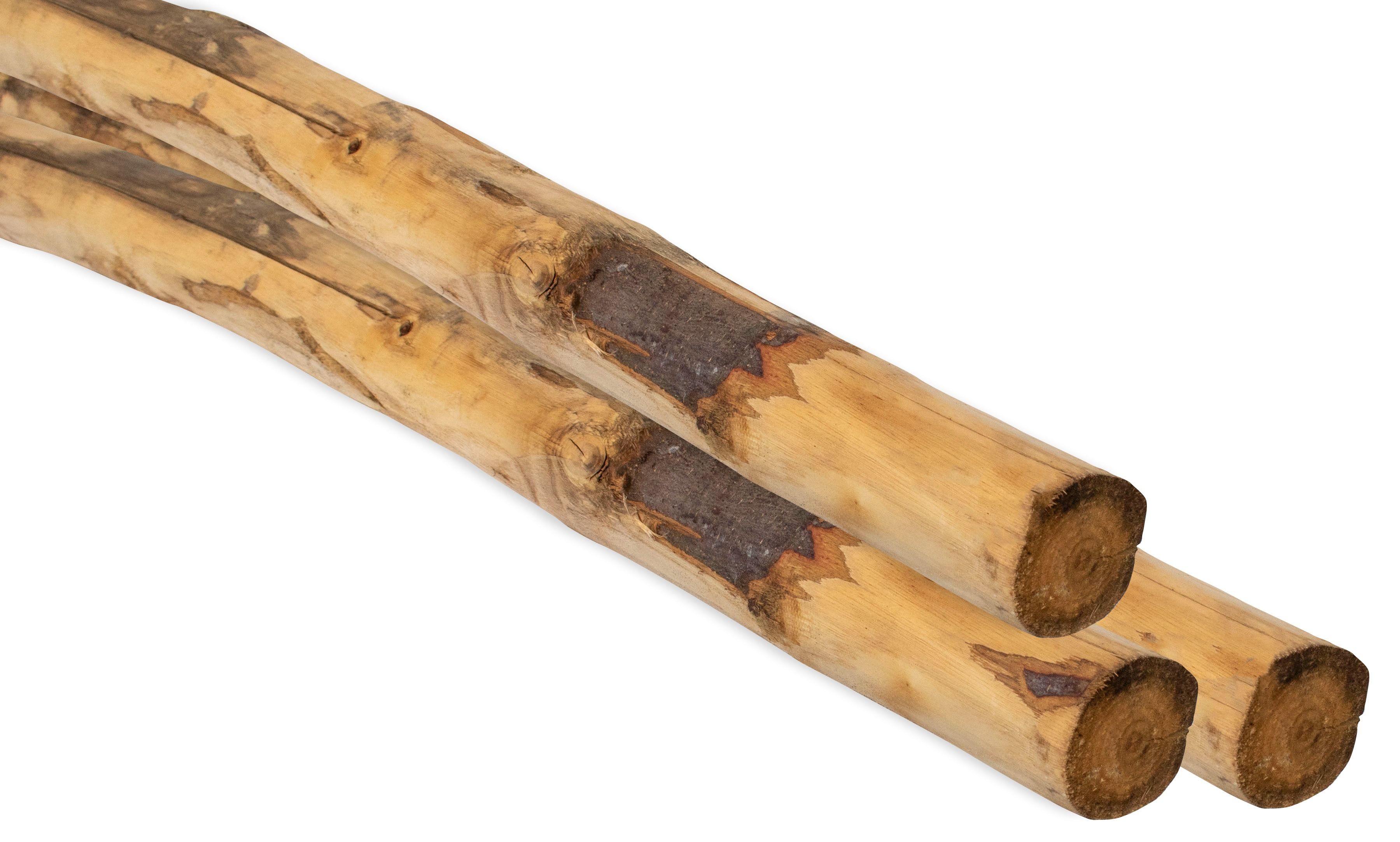 Ronde paal tamme kastanjehout geschild, 10/12x180cm (W20015)