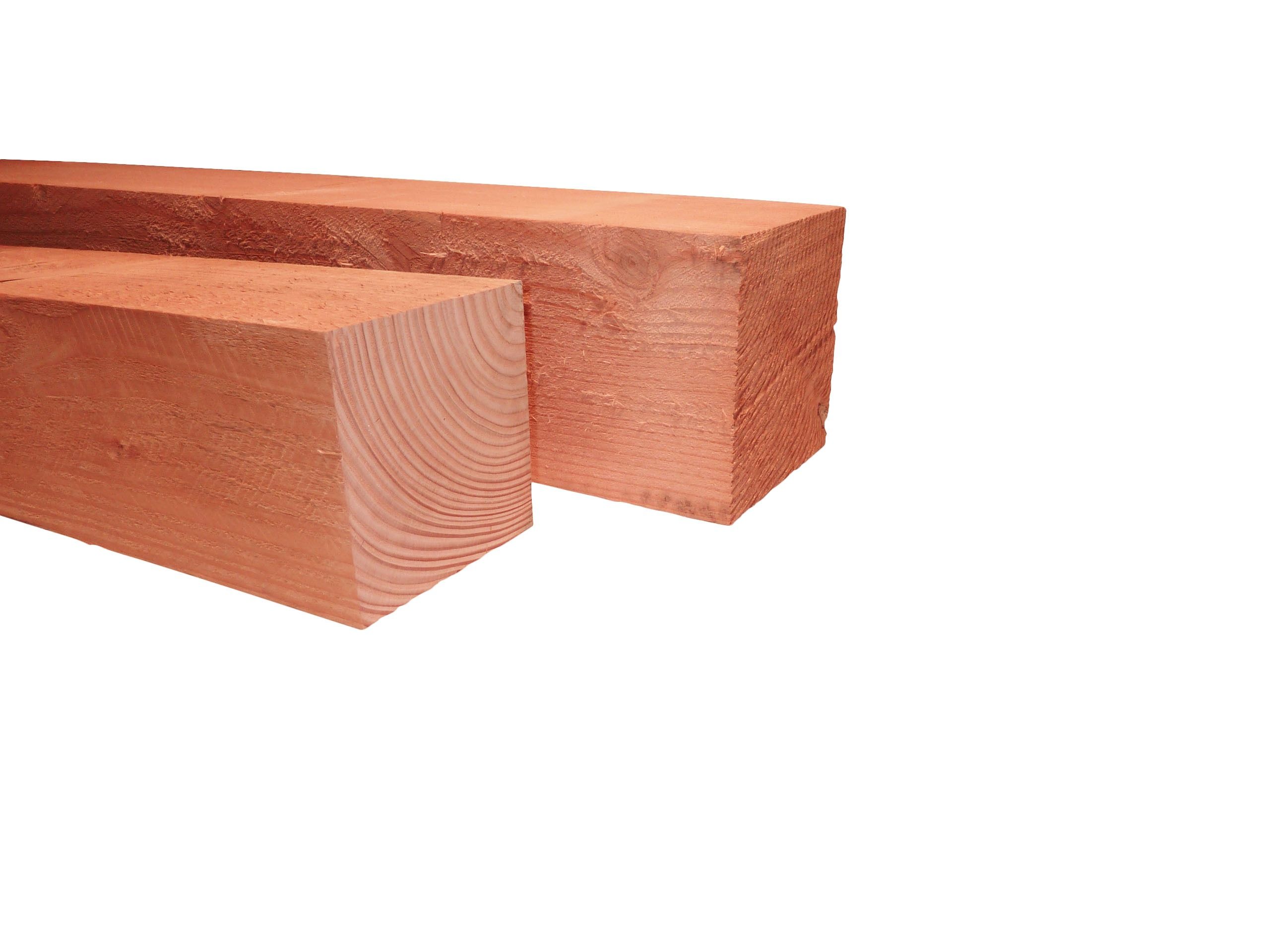 Douglas fijnbezaagde paal 10x10x400cm, onbehandeld (W31480)