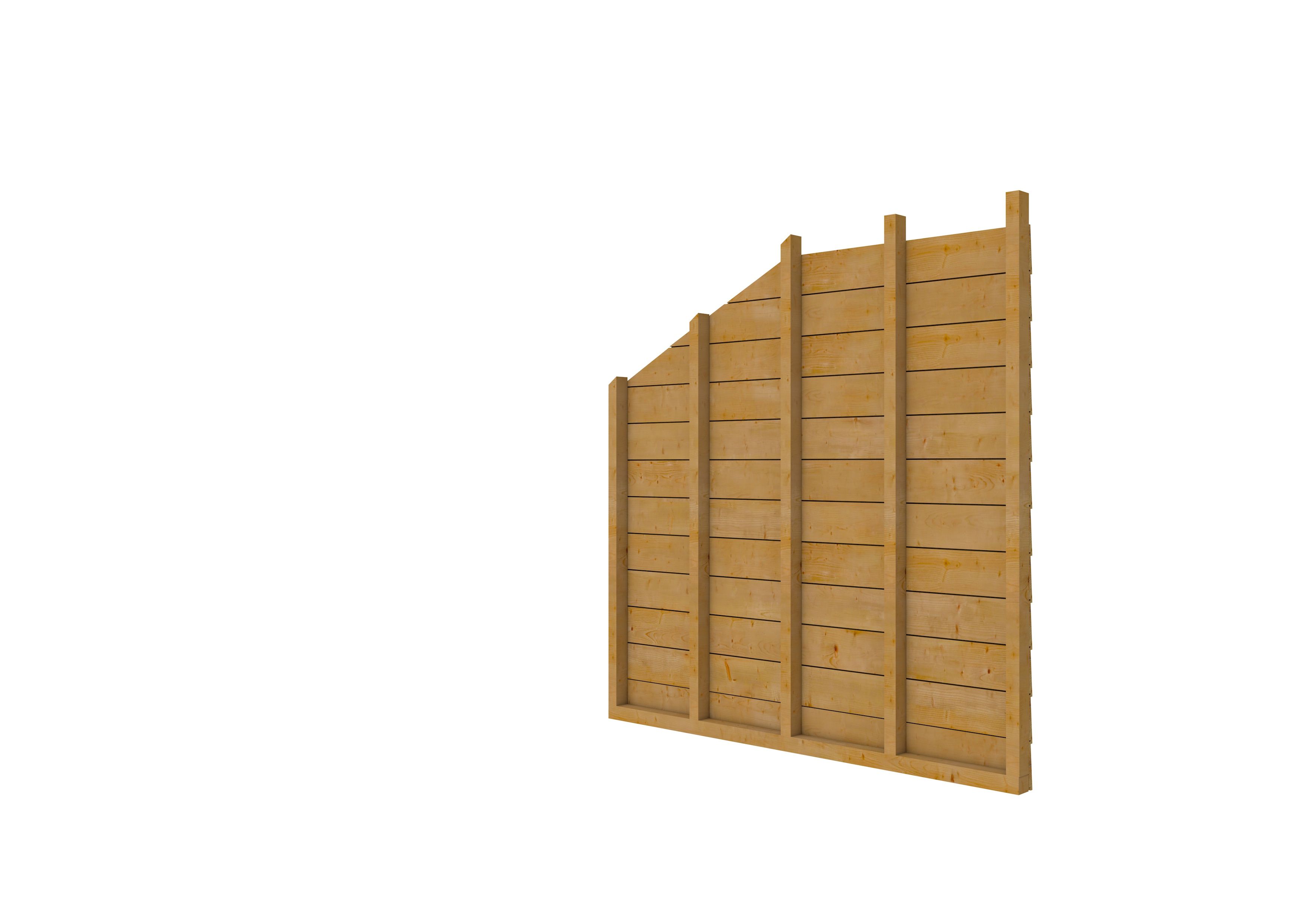 Douglas zijwand kapschuur Comfort/DHZ enkelzijdig Zweeds rabat, groen geïmpregneerd (W52550)