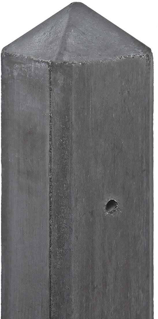 Betolux betonpaal antraciet ongecoat glad met diamantkop 10x10x280cm, tussenpaal