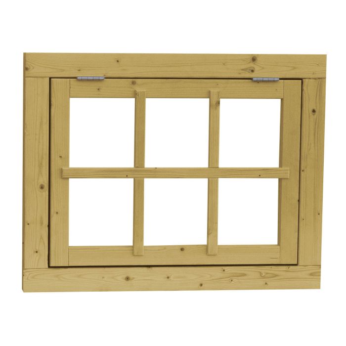 Vuren uitzetraam 6-ruits, 91x70cm groen geïmpregneerd (1002440)