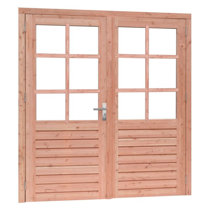 Douglas dubbele 6-ruits glasdeur Prestige met dubbelglas 202x221cm, onbehandeld (1023896)