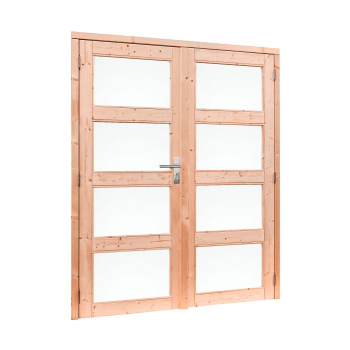 Douglas dubbele 4-ruits deur inclusief kozijn 169x201cm, kleurloos geïmpregneerd (1024286)