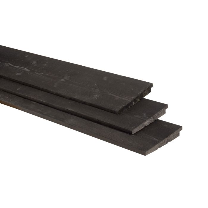 Vuren Zweeds rabat 1 zijde geschaafd, 1 zijde fijnbezaagd 1,1-2,7x19,5x500cm, zwart gedompeld (1040376)