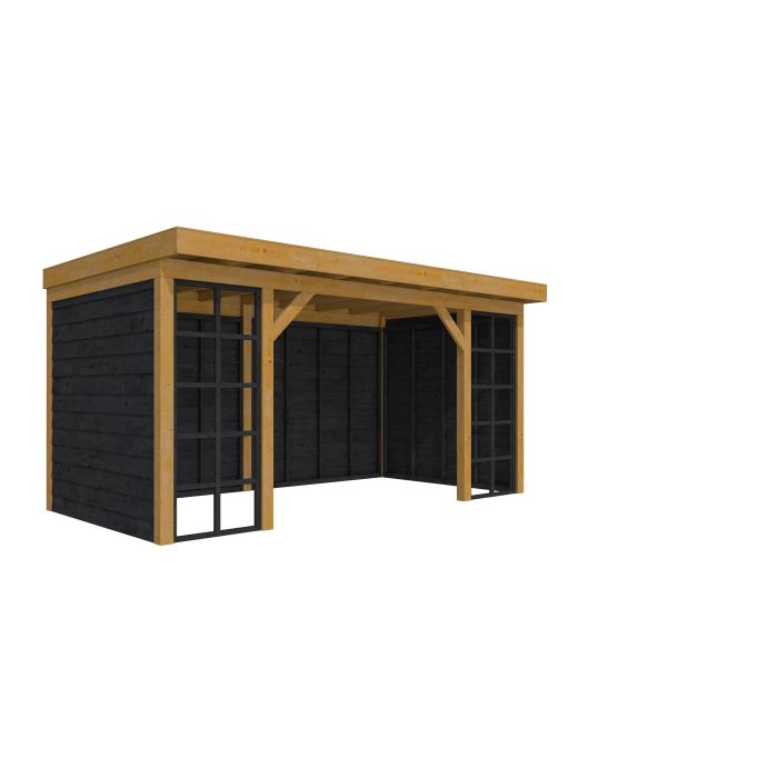 Douglasvision buitenverblijf Comfort Compleet 500x270cm, groen geïmpregneerd, wanden zwart geïmpregneerd (1046187)