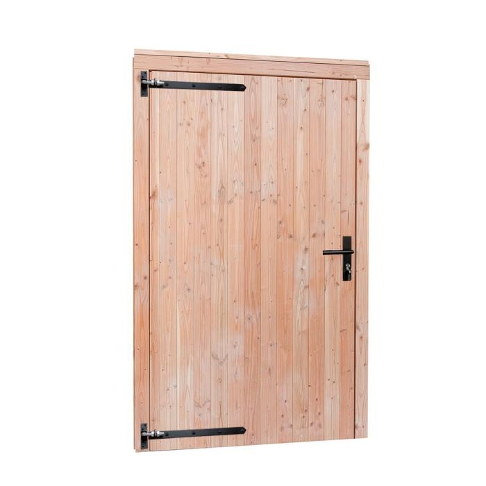 Douglas enkele deur extra hoog en breed met zwart beslag, linksdraaiend, 110x214cm, onbehandeld (1060682)