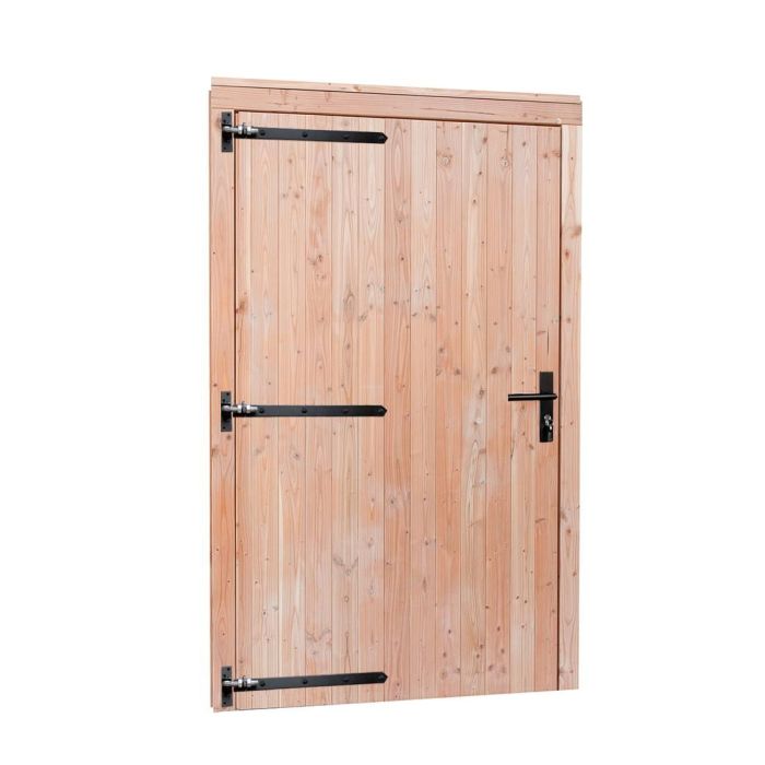 Douglas enkele deur extra breed met zwart beslag, linksdraaiend, 119x209cm, kleurloos geïmpregneerd (1060692)
