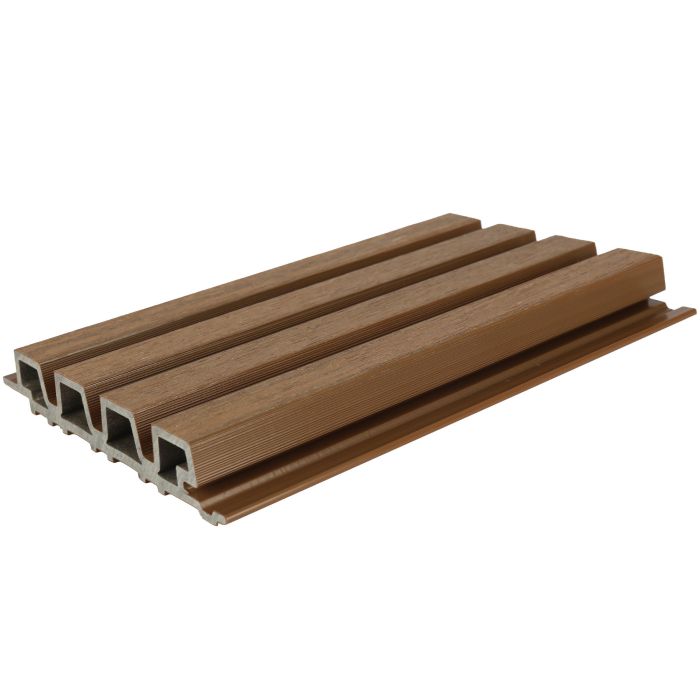 NewTechWood composiet co-extrusie wand bekleding rhombus profiel, 3,3 x 21,5 x 230 cm, Teak