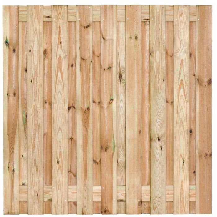 Grenen scherm Idaho 19 planks-15mm RVS geschroefd 180x180cm