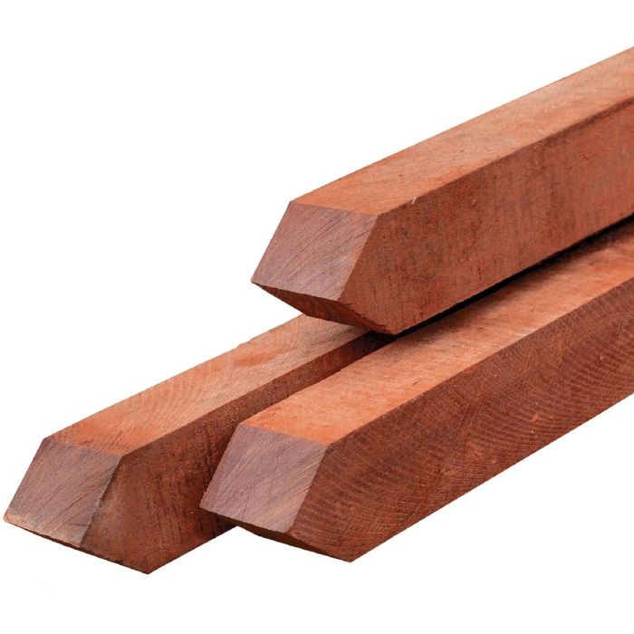 Hardhouten paal geschaafd 6,5x6,5x300cm Azobe
