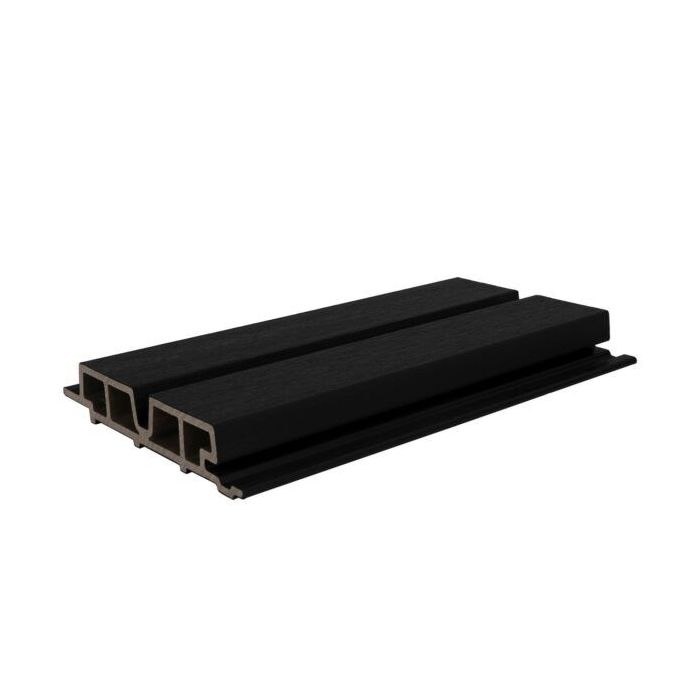 NewTechWood composiet co-extrusie wand bekleding castellation 65 profiel, 3,3x18x390 cm, Zwart
