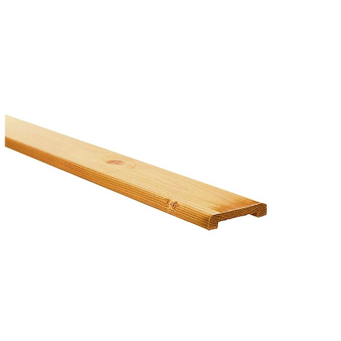 Grenen geschaafde afdeklat met sponning 1,9x9,6x181,5cm t.b.v. recht en toogscherm, groen geïmpregneerd (W06806)