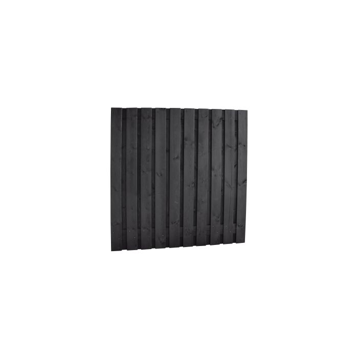 Grenen geschaafd plankenscherm 21-planks 15mm, 180x180cm, geïmpregneerd en zwart gespoten (W08018)