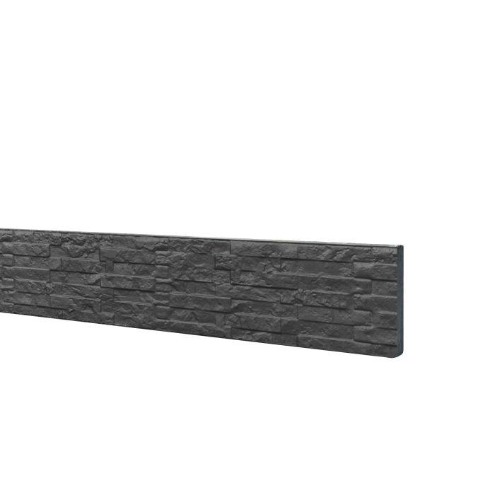 Betonplaat dubbelzijdig leisteenmotief 3,5x36x184cm antraciet ongecoat (W13266)