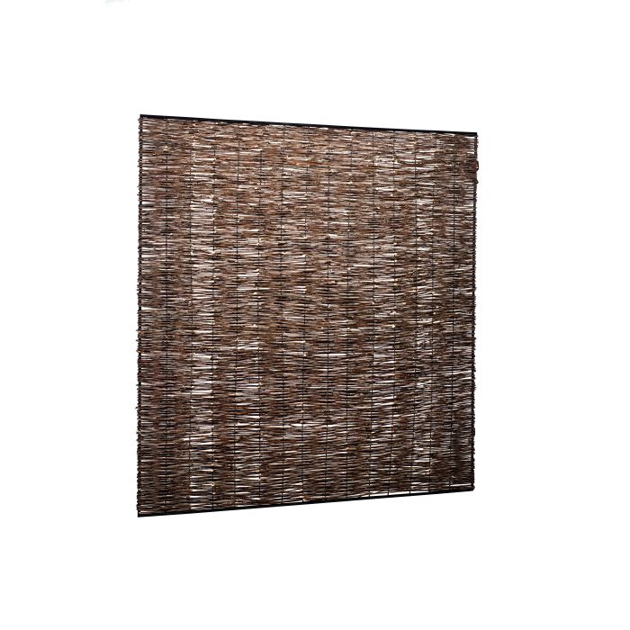 Wilgenteenscherm fijn, met ijzeren frame, 90x180cm (W17053)
