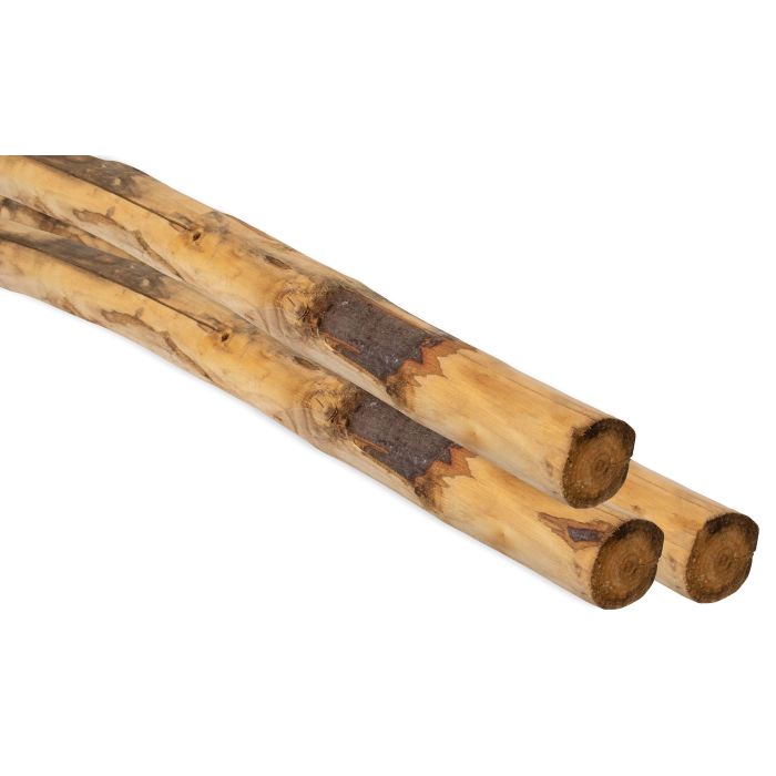 Ronde paal tamme kastanjehout geschild, 10/12x180cm (W20015)