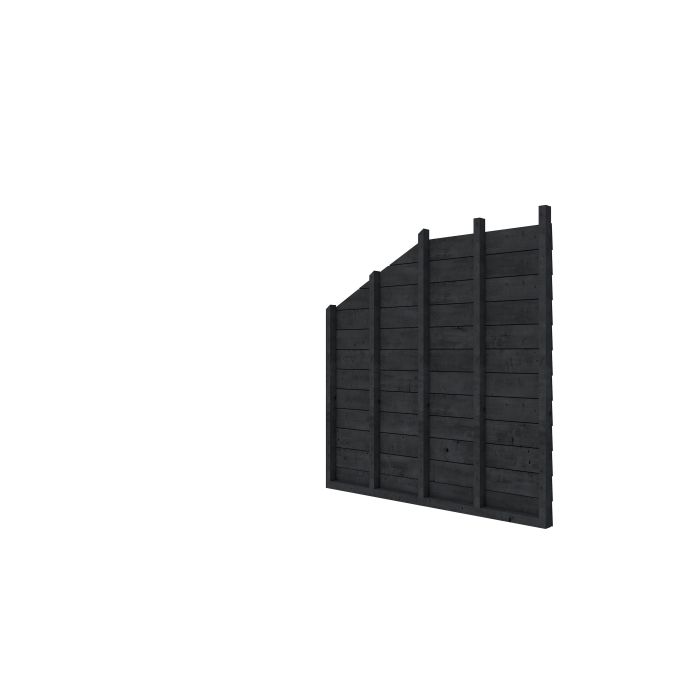 Douglas zijwand kapschuur Comfort/DHZ enkelzijdig Zweeds rabat, zwart geïmpregneerd (W53550)