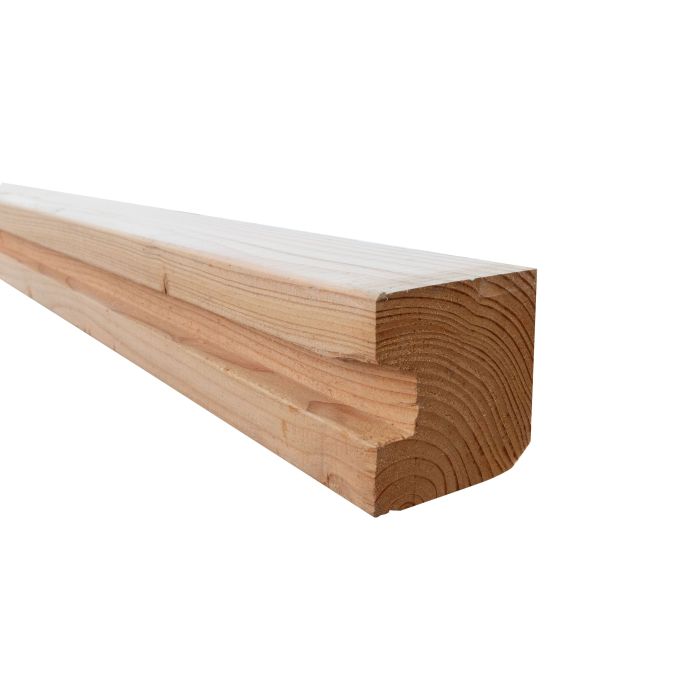 Douglas sleufpaal 9,5x9,5x300cm, t.b.v. 28 mm profielplanken, eindpaal, onbehandeld (WA00903)