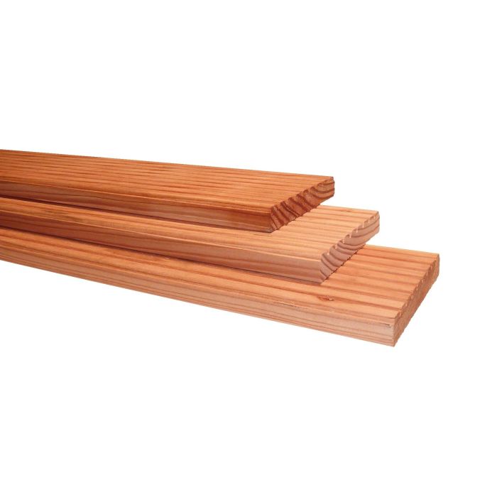 Douglas geprofileerd dekdeel, 1 zijde grof profiel, 1 zijde glad, 2,5x14,5x300cm, onbehandeld (WA00921)