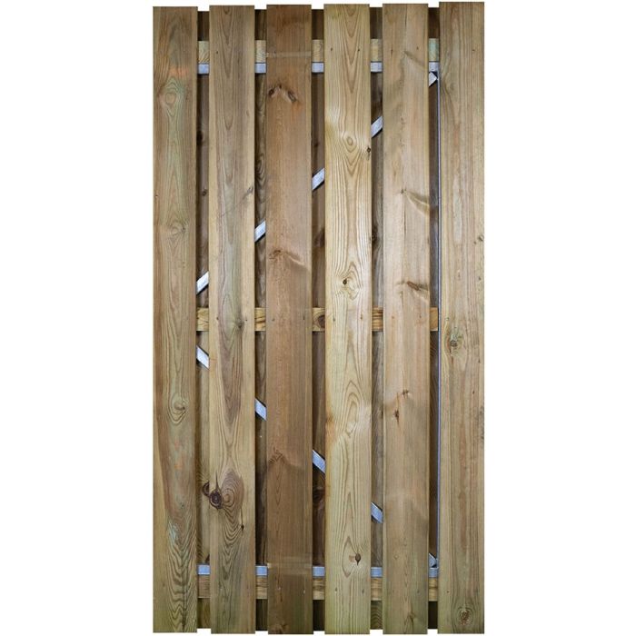 Grenen deur met verstelbaar stalen frame 195x100cm groen geimpr.