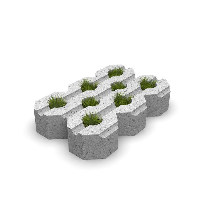 Grastegel 60x40x15cm grijs