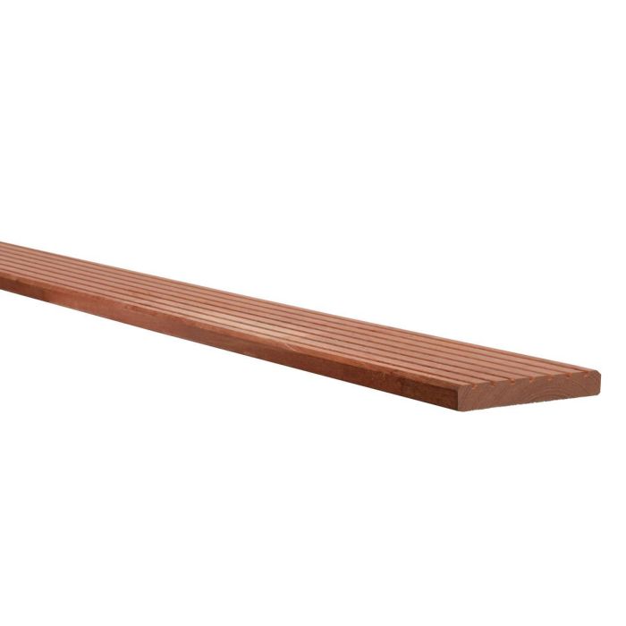 Hardhouten geprofileerd dekdeel, 1 z. profiel, 1 z. glad, 2,1x14,5x455cm (1064016)