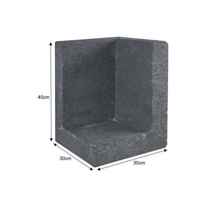 L-Element Hoek 30x30x40cm zwart