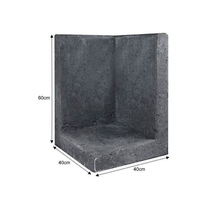 L-Element Hoek 40x40x60cm zwart