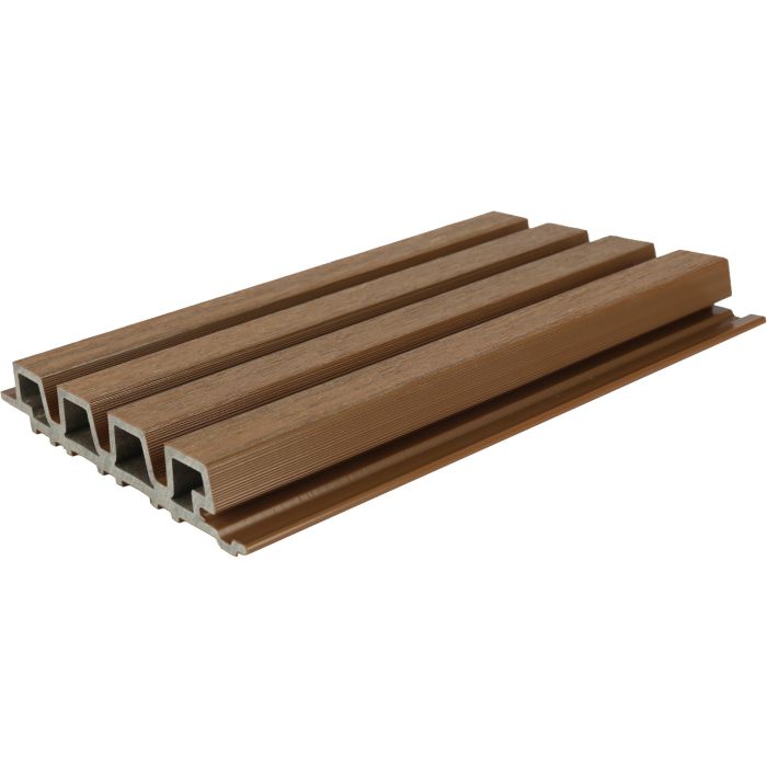 NewTechWood composiet co-extrusie wand bekleding rhombus profiel, 3,3x21,5x390cm, Teak