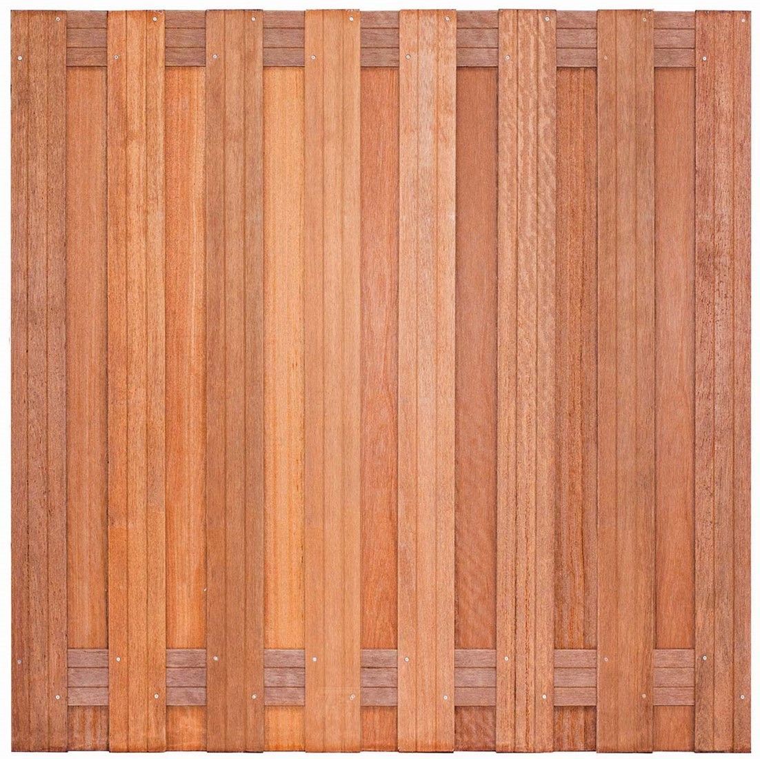 Hardhouten scherm 17 planks RVS geschroefd 180x180cm Victor