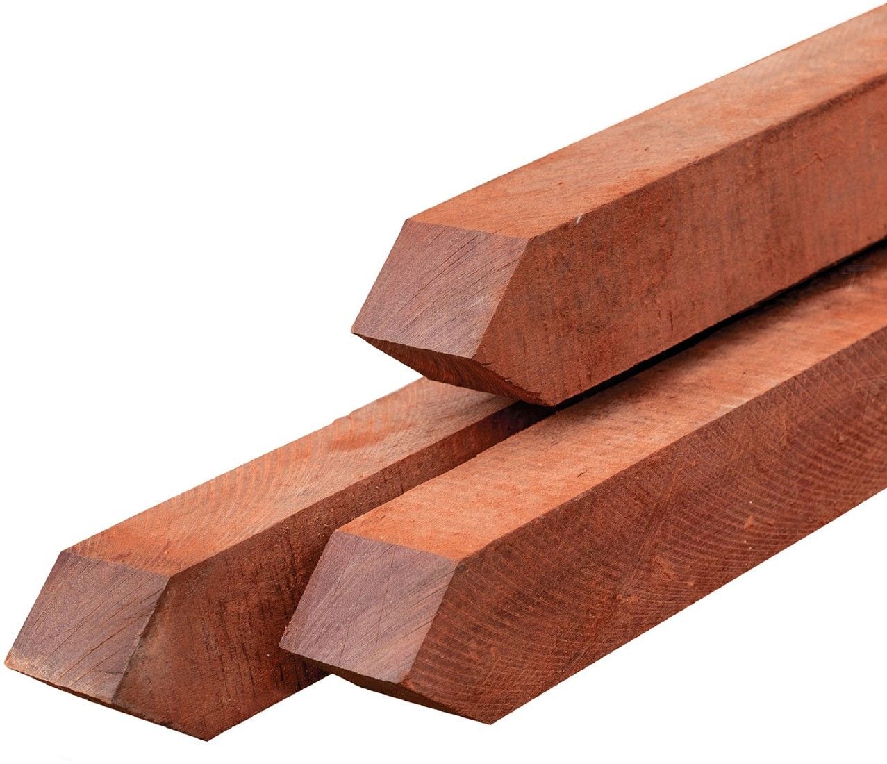 Hardhouten paal geschaafd 6,5x6,5x300cm Azobe