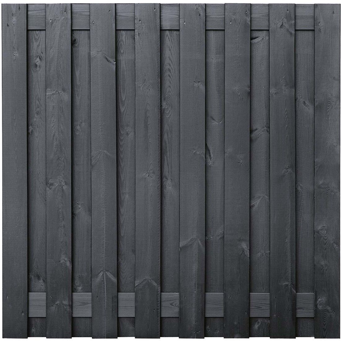 Grenen scherm 17 planks-15mm zwart gespoten 180x180cm Arizona