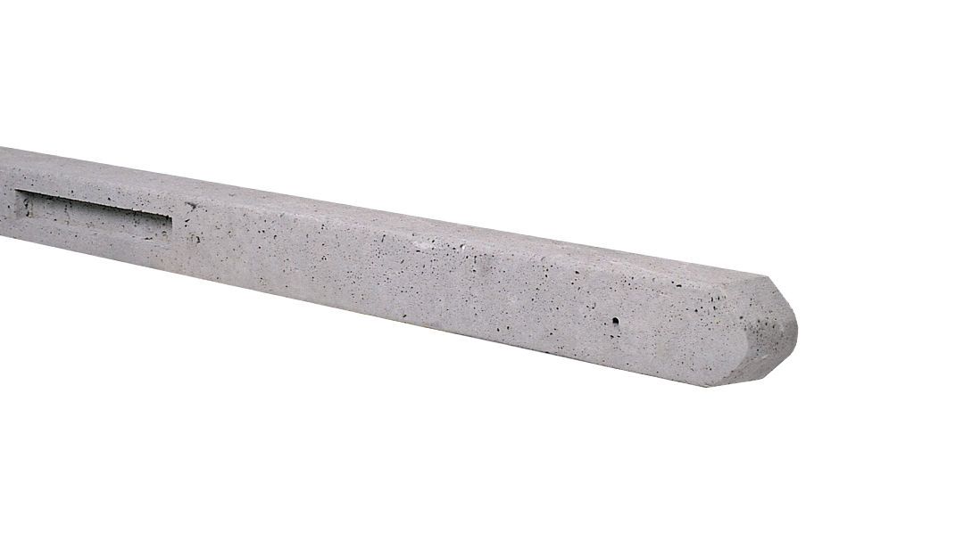 Betonpaal stampbeton 10x10x280cm grijs tussenpaal t.b.v. recht scherm (W13015)