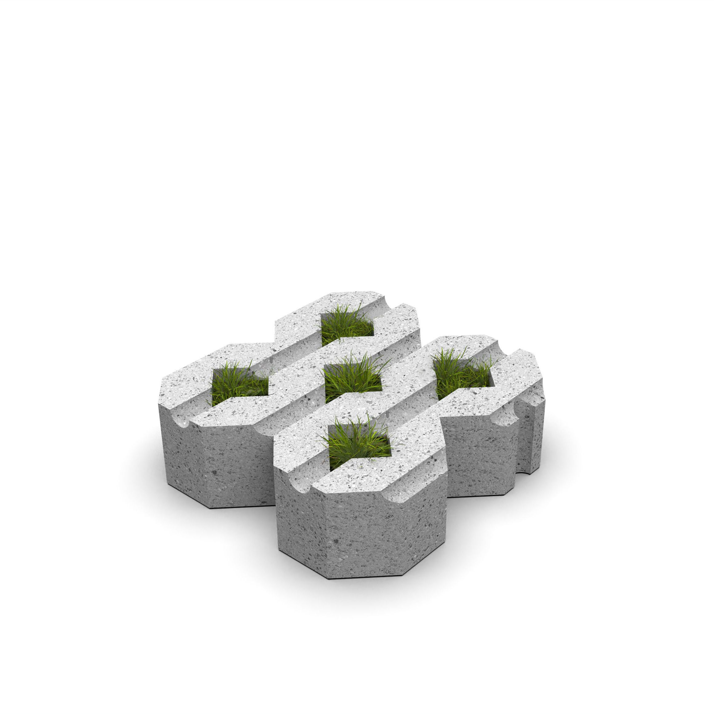 Grastegel 40x40x12cm grijs