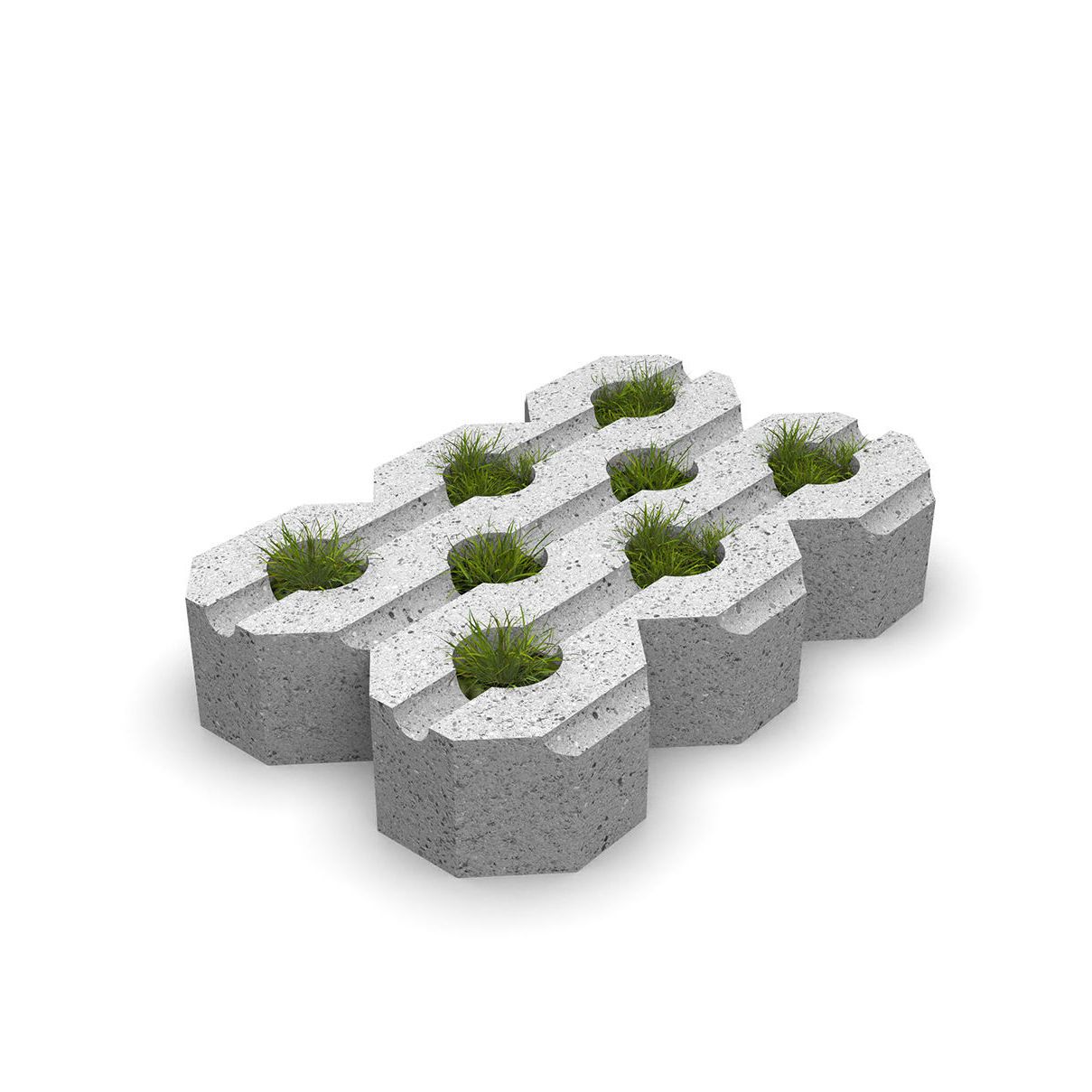 Grastegel 60x40x12cm grijs