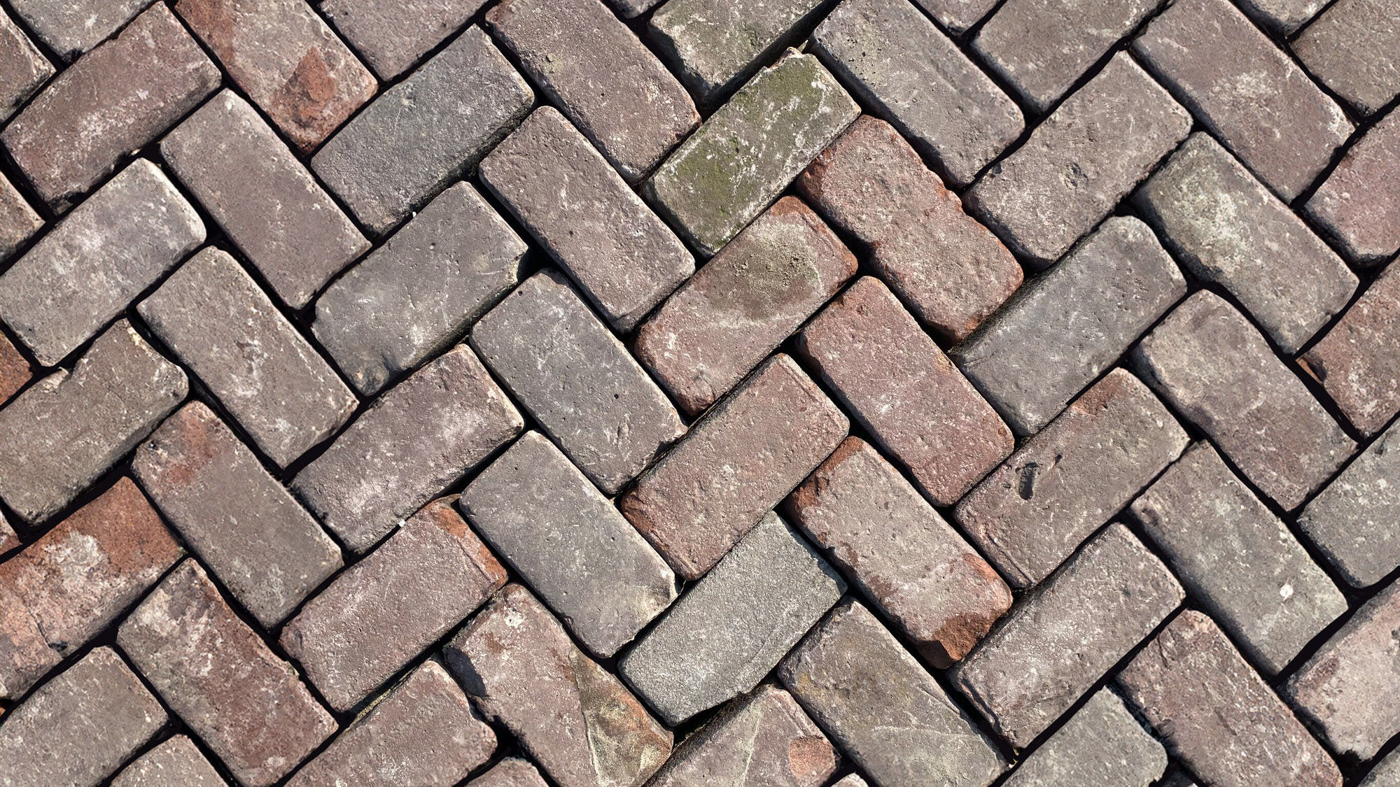 Gebakken keiformaat oud gebruikt Rood/Paars (los gestort)