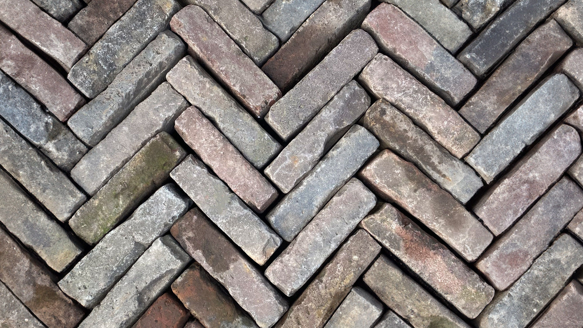Gebakken waalformaat oud gebruikt Rood/Paars (los gestort)