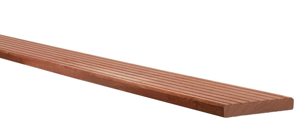 Hardhouten geprofileerd dekdeel, 1 z. profiel, 1 z. glad, 2,1x14,5x455cm (1064016)