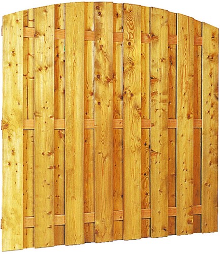 Grenen geschaafd plankenscherm 18-planks 13 mm, 180x164/180 cm, verticaal toog, groen geïmpregneerd (W08230)