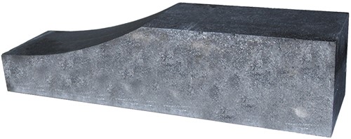 Palissade block wave 60x15x15cm grijs/zwart