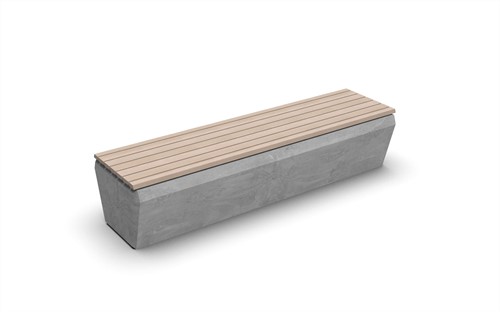 CircU bank grijs Wood 200x43,5x45cm